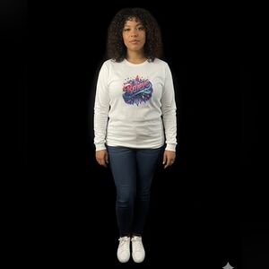No Boundaries White Believe Graphic Long Sleeve Tee